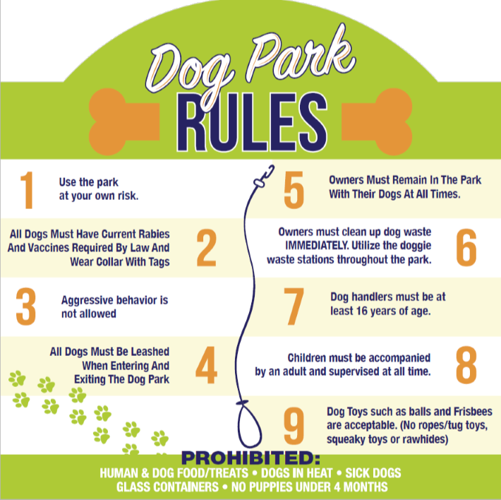 Standard Dog Park Rules Sign Ubicaciondepersonascdmxgobmx